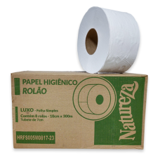 Papel Higiênico Rolão 100% Celulose 300m Ipel Natureza - 8 unidades